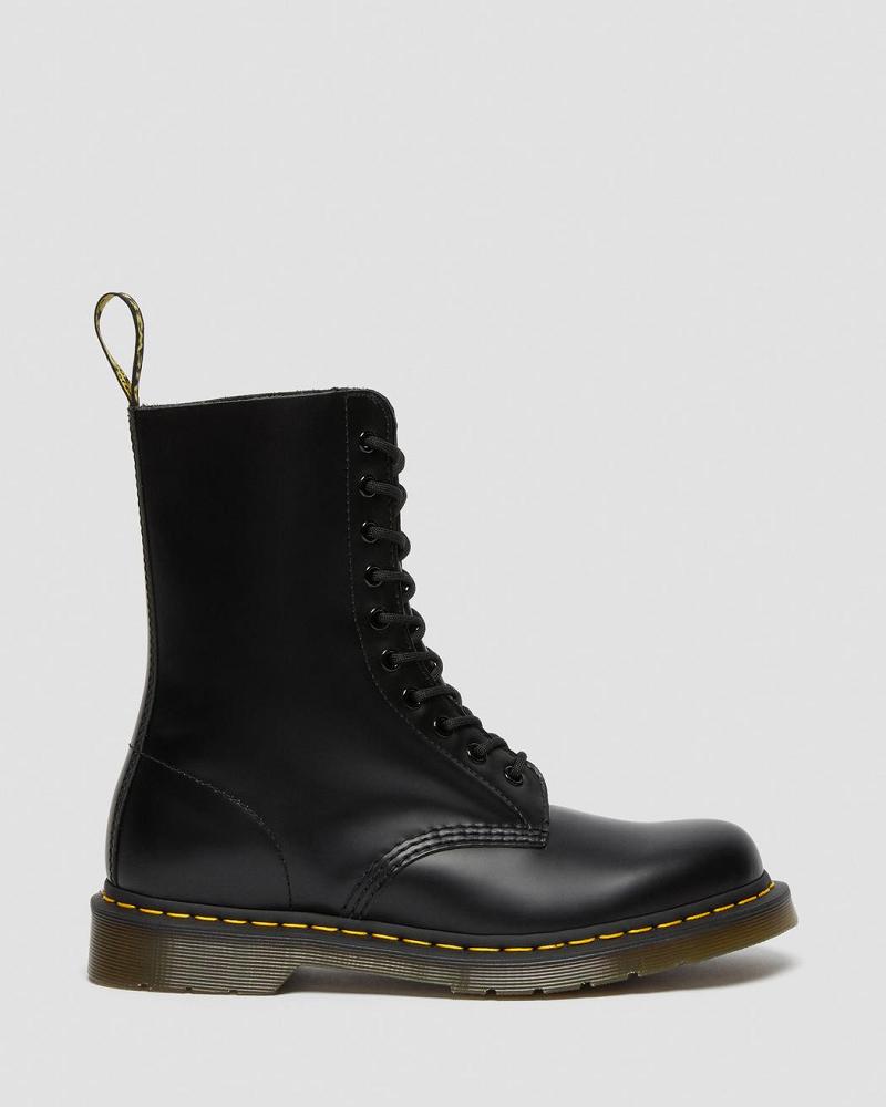 Dr Martens 1490 Smooth Læder Mid Calf Ankelstøvler Herre Sort | DK 416DFM